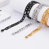 Chaînes 10 / 12mm Largeur Titane Acier inoxydable Figaro Collier pour hommes Mâle Garçon Grand Long Cou Collier Bijoux