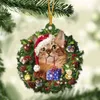 Decoraciones navideñas 1 pieza colgante acrílico navideño adornos colgantes de doble cara decoración navideña para el hogar Navidad 2024 regalos de Año Nuevo x1020