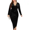 Plus storlek klänningar kväll lyx 2023 sammet wrap bodycon long vestido de mujeres 5xl curve kläder för kvinnor