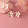 Stud Earrings La Monada Daisy Flower 925 Sterling Silver Cute For Women Pierced Girls 18K Gold Plated