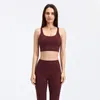 Yoga-outfit HI CLOUD Geborsteld nylon Gym-bh's met bandjes Actieve kleding Dames Criss Cross Strap Draadloze sporttop Atletische beha