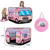 Zabawne namioty składane grę domowe autobus strażacki wyskakujące zabawkowe namiot Playhouse tkanin dla dzieci modelu strażacka gaśni 231019