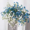 Imitación floral verde blanco Gypsophila flores artificiales boda DIY ramo decoración arreglo plástico bebé aliento falso decoración del hogar 231019