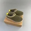 Designer Classic Ultra Mini Boots Snow Boot Platform Kort kvinnor Män Fur Sheepskin Tasman Tazz Chestnut Sand Mustard Seed Beige Australian Winter Ankle