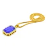 Faux Ruby Onyx Hanger Ketting Vierkant Rood Zwart Blauw Groen Wit Stenen Hanger 30 inch Box Chain Heren Jewelry300n