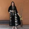 Etnische kleding Arabische borduurwerk lange jurk Dames Zomer Elegant Casual losse katoenen linnen rok Vakantie moslim pailletten