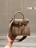 5A High Quality cowhide designers handbags Woman shoulder bags Designer Handbags Lady Genuine Leather Tote female leather oblique cross platinum pures 25cm