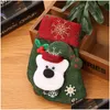 Decorações de Natal 24 estilos Mini meias penduradas meias bonito saco de presente de doces Papai Noel Deer Bear Tree Decors Drop Delivery Hom Dhj8l