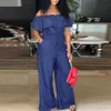 Damesjumpsuits Damesrompers Mode Casual Dames Effen Off-shoulder Lange Romper Jumpsuit Overall Breed L308F