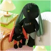 30 cm periferico peluche ripiene nero Cara bambola di coniglio compagno di giochi per bambini decorazione della casa ragazzi ragazze compleanno giorno Dhtuw