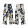 Erkek Kotları 23SS Yeni Tasarımcı Eski Yıkanmış Krom Düz Pantolonlar Kalp Mektup Baskılar Uzun Stil Kalpler Mor Kot Pırlatma