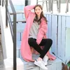 Damen Hoodies Herbst und Winter Verdickung einfarbige Kapuzenjacke koreanische Version 2023 einfache Freizeit gerade lose Fleece lang