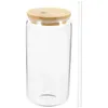 Wine Glasses Bamboo Lid Drink Cup Glass Coffee Straw Cups Lids Clear Tumbler Milk Tea Tumblers Drinking Ice Straws Class Travel