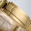 Men's Automatic Mechanical 40MM Fashionable Black Dial Gold Bracelet Folding Clasp Classic Watch Montre De Luxe