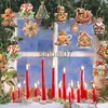 Julekorationer 12st julpepparkakor man träd hängande ornament god juldekorationer papper hänge nyår xmas navidad presenttaggar x1020