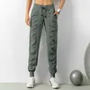 LU-3393 Women Pleated Skinny Fitness Pants Ankle Length Yoga Pants Outdoor Running Pants