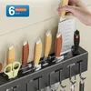 Opslaghouders Rekken Roestvrijstalen keukenrek Multifunctioneel mes voor wandmontage met meerdere beugels en haken 231019