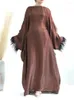 Ethnic Clothing Ramadan Loose Abaya Dubai Turkey Abayas African Dresses For Women Shiny Princess Sleeve Muslim Hijab Dress Islam Kaftan