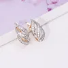 Hoop Earrings MxGxFam Leaf Shape Hollow For Women Mix Gold Color 18 K Fashion Jewelry CZ Nickel Free