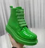 Kadınlar için yeşil botlar mega showelace erkek sarı ayakkabılar su geçirmez erkek eğitmenler tasarımcı