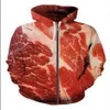 Nowe modne męskie wołowina mięsna zabawne 3D Print Bluza Spodnie QL05198W