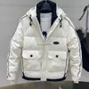 Jaqueta masculina de inverno com capuz, estilo curto engrossado, sem lavagem, pão, juventude, popular, cor sólida, casual, top