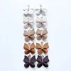 Hair Accessories 12pcs Handmade Butterfly Clips Sweet Girls Side Hairpin Soft Leather Bangs Barrettes Kids Headwear