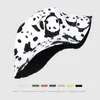 Berets Cute Our Korean Style Cartoon Panda Reversible Bucket Hat For Outdoor Adventures Sun Protection Students And Couples Caps