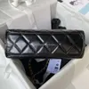 Mini Handbag Designer Clutch Channel bag CC Cosmetic Bags Fashion shoulder bag women Chain crossbody bag Leather Diamond Check Metal Lambskin square bag Black