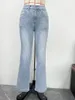 Jeans da donna Wepbel elasticizzati casual da donna pantaloni in denim a gamba dritta a vita alta leggeri pantaloni lavati streetwear estivi