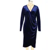 Plus Größe Kleider Abend Luxus 2023 Samt Wrap Bodycon Lange Vestido De Mujeres 5Xl Kurve Kleidung Für Frauen