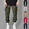 남성용 바지 남성 2021화물 사계절 멀티 포켓 6 가지 색상 패션 캐주얼 바지 및 드로 스트링 슬랙 스 274V