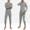 Ensemble de sous-vêtements thermiques pour hommes, doublure polaire longue, couche de Base Ultra douce, haut et bas, temps froid, hiver