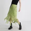 Skirts Fashion Cut Out Skirt For Women High Waist Solid Minimalist Irregular Hem Midi Female Loose Summer Clothing