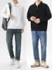 Heren Hoodies Sweatshirts 2023 Half Zip Heren Koreaanse Mode Overhemden Kraag Lange Mouw Katoen Basic Truien Hoodie Tops Grote Maat 8XL 231020