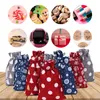 Shopping Bags 50pcs/Lot 10x14cm Red/Blue/Gray Cotton Fabric Christmas Year Pouches Grocery Drawstring Gift Candy Storage