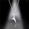 Pendant Necklaces Hawaiian Nautical Stainless Steel Jewelry Lovely Mermaid Tail for Women Simple Whale Fishtail C I03s