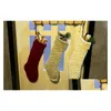 Christmas Decorations Wholesale Personalized Knit Stocking Items Blank Solid Stockings Holiday Stocks Family 46Cm Drop Delivery Home Dhdlj