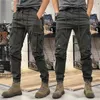 Herenbroeken Militair tactisch Katoenen cargobroek voor heren Elastisch Casual broek Rits Joggingbroek met meerdere zakken Modieus Kaki Zwart Legergroen 231019