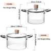 Soppa lagerkrukor Transparent glas kokkruka Heatresistent Kök Vegetabilisk sallad Noodle Bowl Flame Explosion Proof Cookware 231019