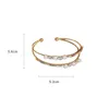 Bangle Luxury Multicolor Cubic Zircon Simulated Pearls For Women Gold Plated Fashion Wedding Party Jewelry YBR1011