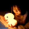 Lampes abat-jour LED veilleuse dessin animé licorne Silicone tapotement lumière atmosphère lampes pour chambre chevet décorer pour enfants enfants bébé cadeau 231019