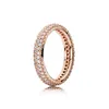Anel de coroa encantada banhado a ouro rosa 18K Original 925 prata esterlina diamante anéis de casamento feminino joias