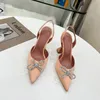 Sapatos de vestido 7cm 10cm Begum Bowknot Borboleta PVC Bombas Alto Salto Uckle Apontado Toesl Sunflower Sandália Verão Meninas Fivela Apontada Jantar Dres