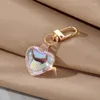 Keychains Bling Transparent Heart Love Couple Key Ring For Friend Gift Colorful Trendy Bag Car Holder Airpods Box Jewelry