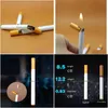 Arts And Crafts Creative Mini Lighter Refillable Butane Gas Metal Cigarette Shaped Portable Grinding Wheel Outdoor Tools No Gas69378 Dhy2D