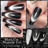 Nagellack lilycute 7 ml svart kristallkatt magnetisk gel glittrande glitter semi permanent uv art ingen behov basfärg 231020