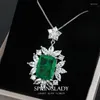 Kolye Kolyeleri Springlady Vintage Emerald Paraiba Kolye Kadınlar için Yıldız Zirkon Taş Takıntısı Kadın Anneler Günü Hediyesi