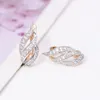 Hoop Earrings MxGxFam Leaf Shape Hollow For Women Mix Gold Color 18 K Fashion Jewelry CZ Nickel Free