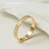 Anéis de casamento 14k ouro cheio de banda grossa anel de ouro feito à mão minimalista jóias delicadas manchas resistentes jóias boho anel à prova d'água 231020